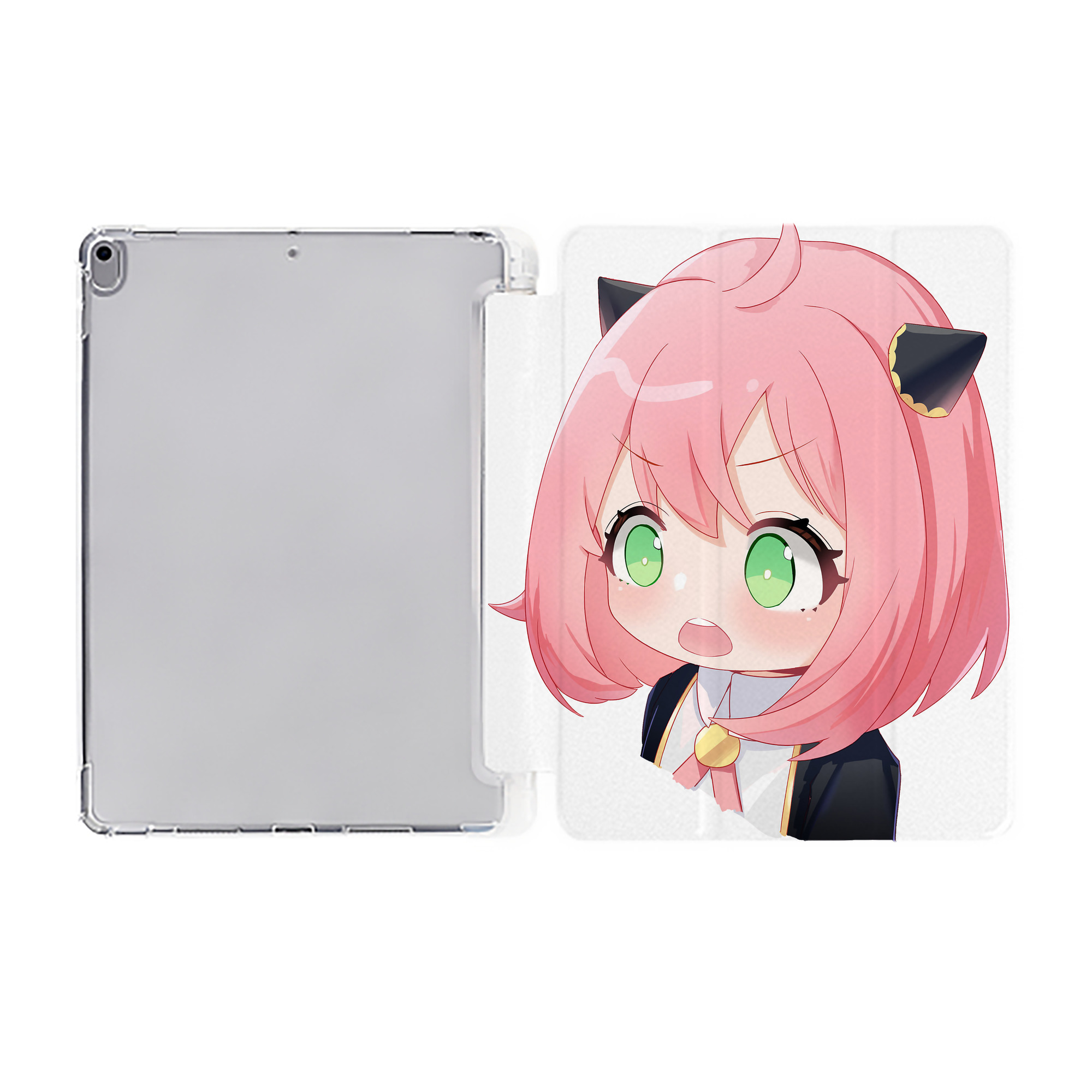 （画像用） SPY×FAMILY间谍家家酒 IPad ケース ペン収納付き 三つ折りスタンド PUレザー×シリコン 対応機種9.5/10.5/10.9インチ